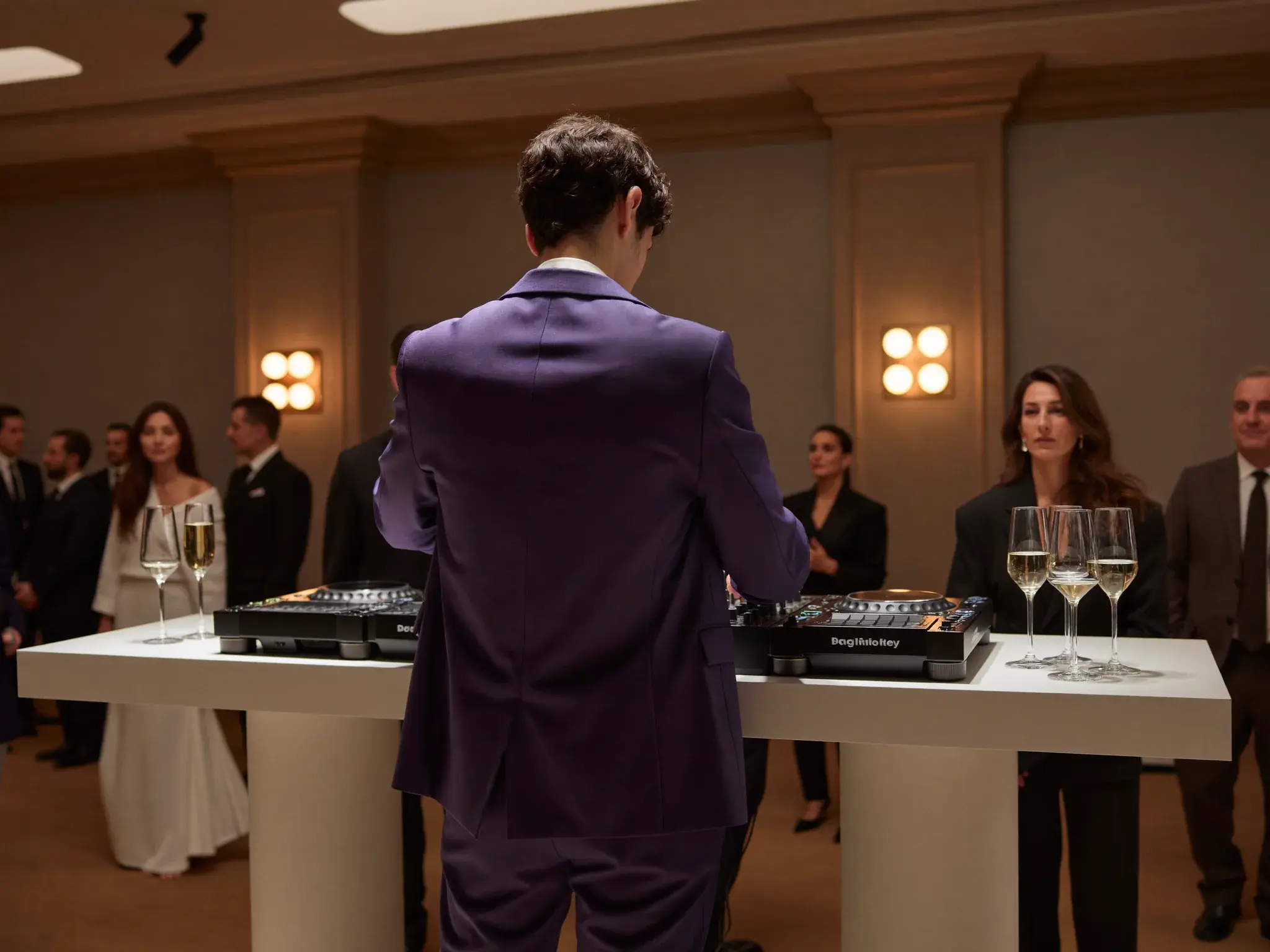 Professional DJ performing in a premium event space